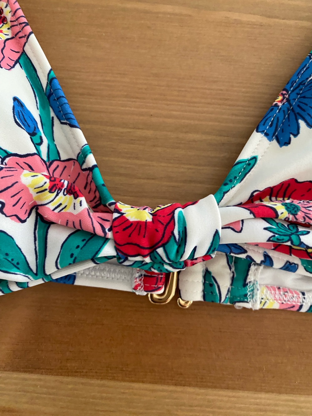Vineyard Vines Tisbury Floral bikini Top Size XL Knot Front Adjustable Triangle - Picture 5 of 9